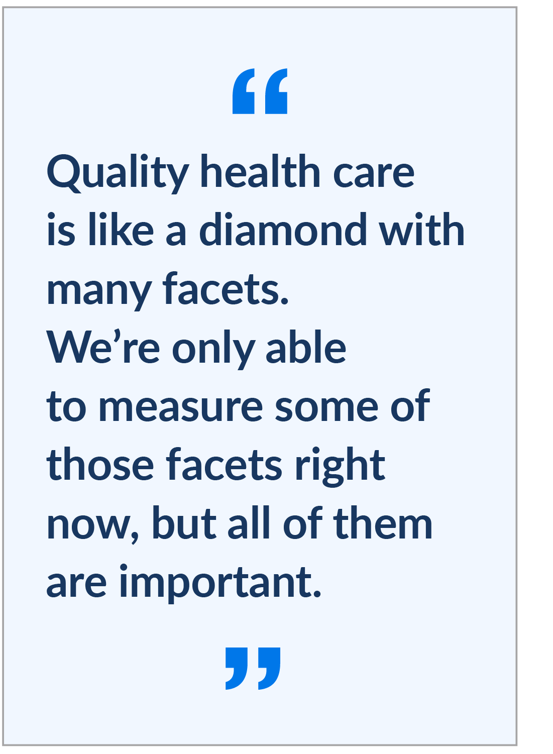 质量保健就像有许多方面的钻石。
