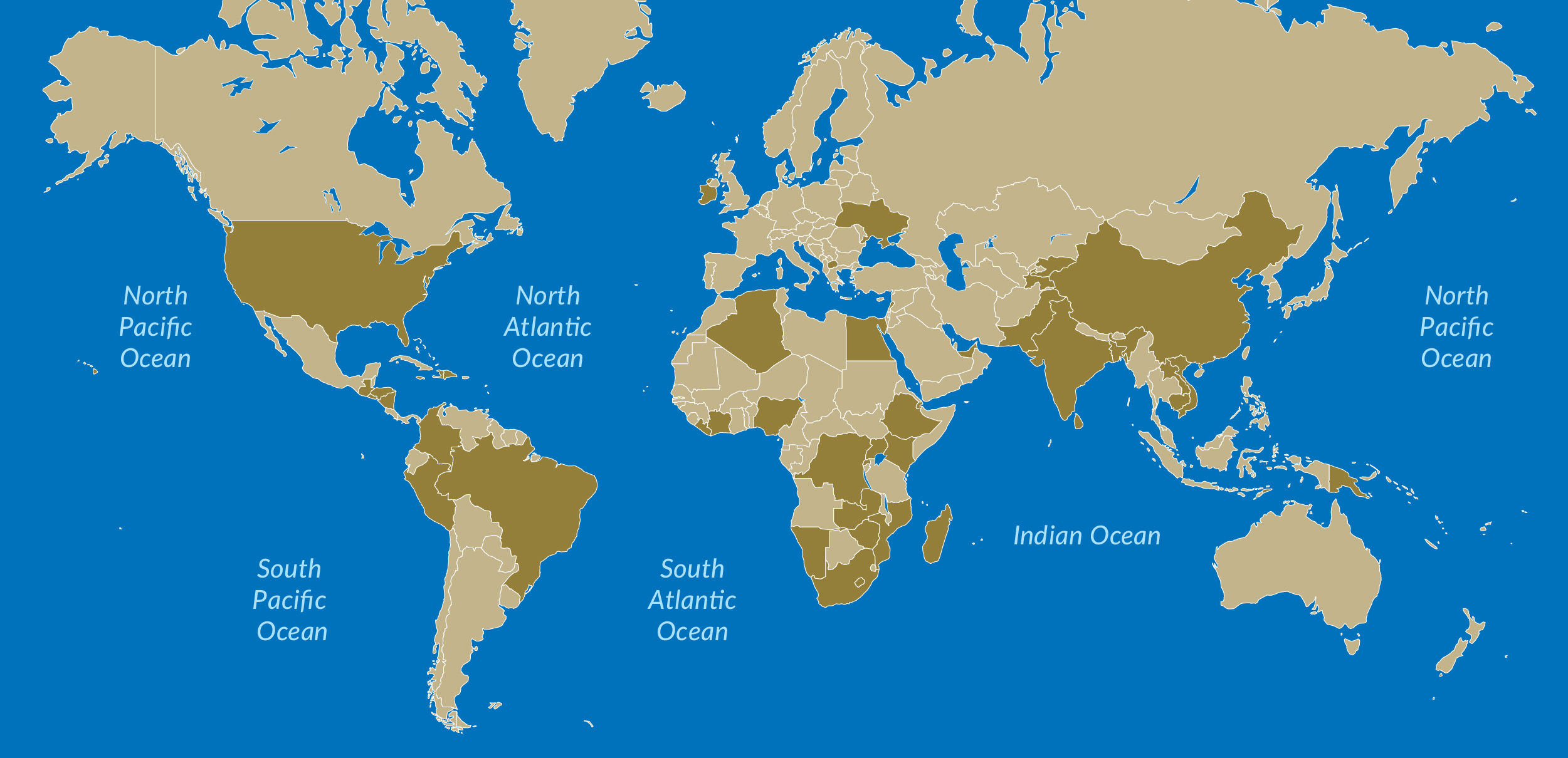 世界各地的空运地图