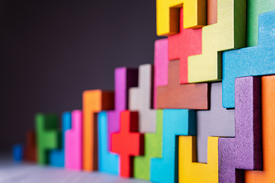 Image of interlocking colorful blocks