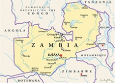 赞比亚的地图